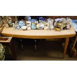Modern Design - 1970's period kitchen table of bow sided design with laminated top Condition: