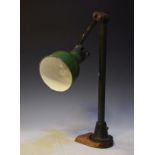 Mek-Elek anglepoise work lamp with green enamel shade Condition: