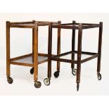 Two early 20th Century oak two tier tea trolleys Condition: