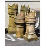 Five assorted stone ware crown chimney pots Condition: