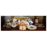 Selection of assorted teapots to include; green transfer printed Victorian Diamond Jubilee