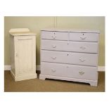 Painted chest of two short over three long drawers, together with a white painted late Victorian