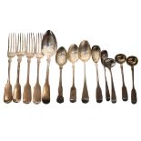 Various hallmarked silver cutlery, combined weight 11.1oz approx Condition: