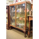 1920's/1930's period Art Deco style mahogany china cabinet with shaped back over twin doors having