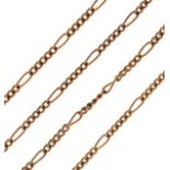 9ct gold fancy link neck chain, 4.9g approx Condition: