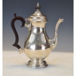 Elizabeth II silver baluster shaped coffee pot, Birmingham 1966, 15.1oz approx gross Condition: