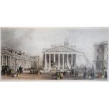 Print of the Royal Exchange, London, 19.5cm x 40cm, in later frame under glass Condition: