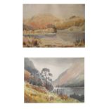 E.Grieg Hall - Two Lake District watercolours, one probably Rydal water, each 36cm x 50cm approx,