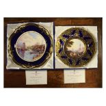 Two Spode limited edition cabinet plates comprising: Stafford Plate, Mediterranean Scene Two No.38/