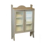 Early 20th Century display cabinet or bookcase, with twin glazed doors enclosing two shelves,