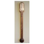 Rosewood stick barometer having a silvered scale ` Condition: