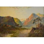 F.E. Jamieson - Oil on canvas - The Old Road, Glencoe, signed, 39.5cm x 60cm Condition: