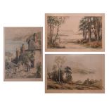 Henry G Walker - Three early 20th Century hand coloured prints, one entitled Loch Ridden, two 17cm x