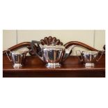 1930's period silver plated three piece tea set Condition: