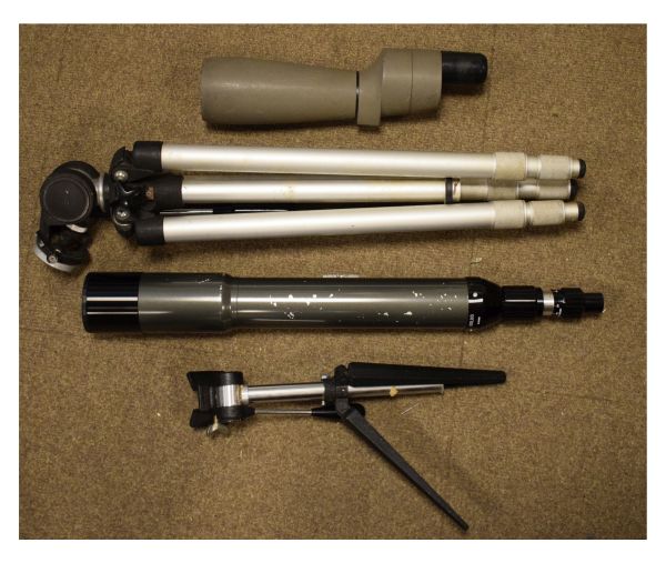 Solus telescope together with another telescope and two tripods