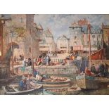 Frost & Reed print of a harbour scene, framed under glass Condition: