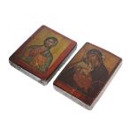 Two late 19th/early 20th Century Russian printed icons Condition: