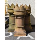 Three stone ware crown chimney pots of six pointed design Condition: