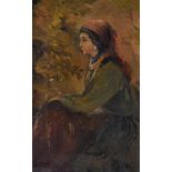 Eliza Goddard - Late 19th/early 20th Century oil on canvas - A Romany Woman, inscribed to verso,