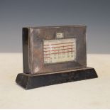 George V silver mounted desk top perpetual calendar, Birmingham 1934 Condition: