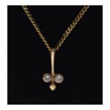 9ct gold pendant set two diamonds, 3.3g approx gross Condition: