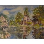 Trudi Day - Rickford Pond - Watercolour, 28cm x 37cm, framed under glass Condition: