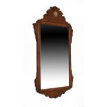 Reproduction Georgian style walnut framed rectangular wall mirror Condition: