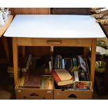 Mid 20th Century Formica topped kitchen table with single drawer Condition: