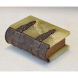 Early 20th Century brass and onyx casket in the form of a book Condition: