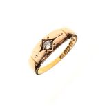15ct gold ring set solitaire diamond, size N, 2.9g approx gross Condition: