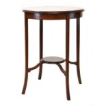 Early 20th Century inlaid mahogany circular occasional table with undershelf Condition:
