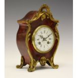 Late 19th Century French red tortoiseshell mantel clock, Samuel Marti, the 3.5 white enamel dial