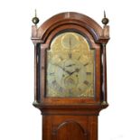 Early George III oak cased brass dial eight day longcase clock, Robert Ward of London, the 12