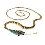Victorian turquoise and pearl set bracelet, with later chain extension to convert to a necklace, the