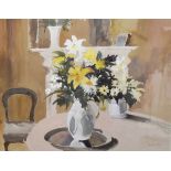 John Yardley (b.1933) - Watercolour - Still life with flowers, signed, 49cm x 63cm A.R.
