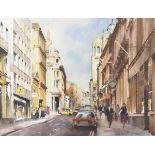 Brian Lancaster (1931-2005) - Watercolour - Clare Street, Bristol, signed, 33.5cm x 44cm A.R.