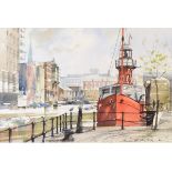 Brian Lancaster (1931-2005) - Watercolour - The Light Ship, Welsh Back, Bristol, signed and dated '