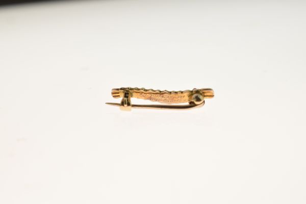 Irvin Caterpillar Club gold pin in the form of a silkworm having two ruby eyes, the reverse - Image 3 of 4
