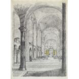 Charles Cowles-Voysey - Pencil study - Westminster Cathedral, signed C.V. July 08, 35.5cm x 25cm,