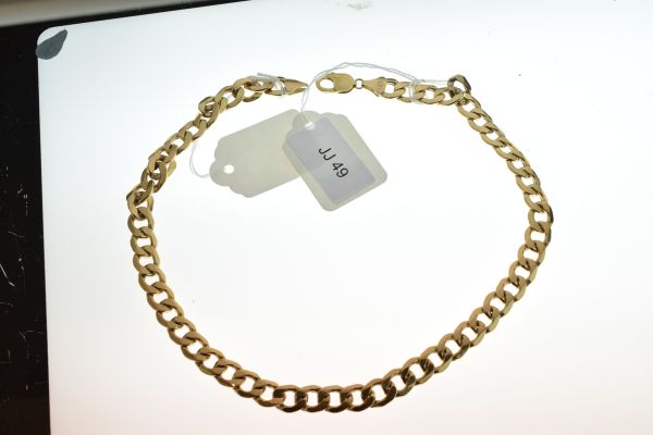 9ct gold chain, of hollow filed curb links, 51cm long, approximately 35g gross Condition: Hallmarked - Image 4 of 5