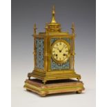 Late 19th Century gilt brass and champlevé enamel mantel clock, Henri Marc, a Paris, the 2.5 gilt