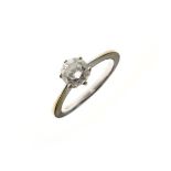 Diamond single stone 18ct white gold ring, the brilliant cut of approximately 0.89 carats, size N,