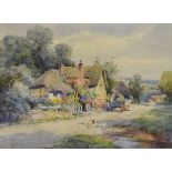 Henry John Sylvester Stannard (1870-1951) - Watercolour - The Village Carrier, Long Wittenham, Oxon,