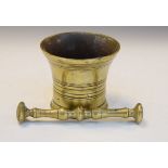 19th Century brass mortar and pestle Condition: