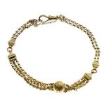 Yellow metal fancy link bracelet, stamped 9c, 11g approx Condition: