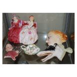 Royal Doulton figure - The Gossips HN.2025, two 1930's period Continental ceramic wall plaques, each