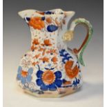 Large 19th Century Masons ironstone octagonal jug having a moulded serpent handle and typically