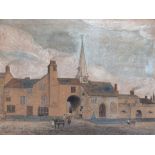 Late 19th Century pencil and watercolour study of 'The Old Quay Hall and West Gate, Barnstaple',