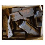 Box of assorted wood working tools including smoothing and moulding planes etc Condition: