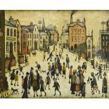 After LS Lowry - Coloured photographic print by Ganymed Reproductions entitled 'A Village Square',
